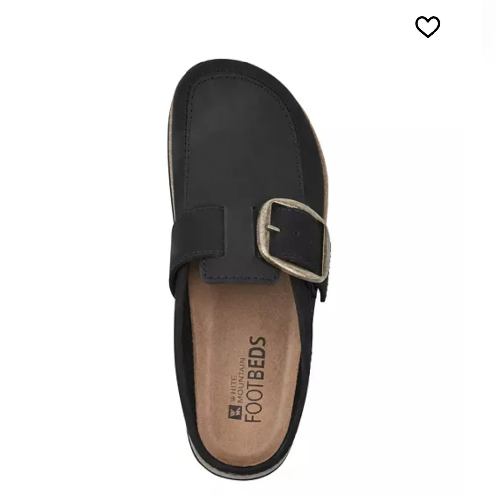 White Mountain Bueno Mule Blackless Black Suede Leather Cork Platform Sz 7-8.5 - Picture 2 of 16
